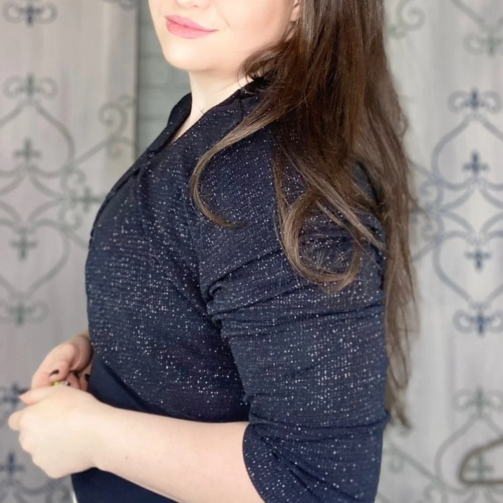 Vintage Sparkle Shawl/Bolero Top (90’s/Y2K) - Picture 2 of 4